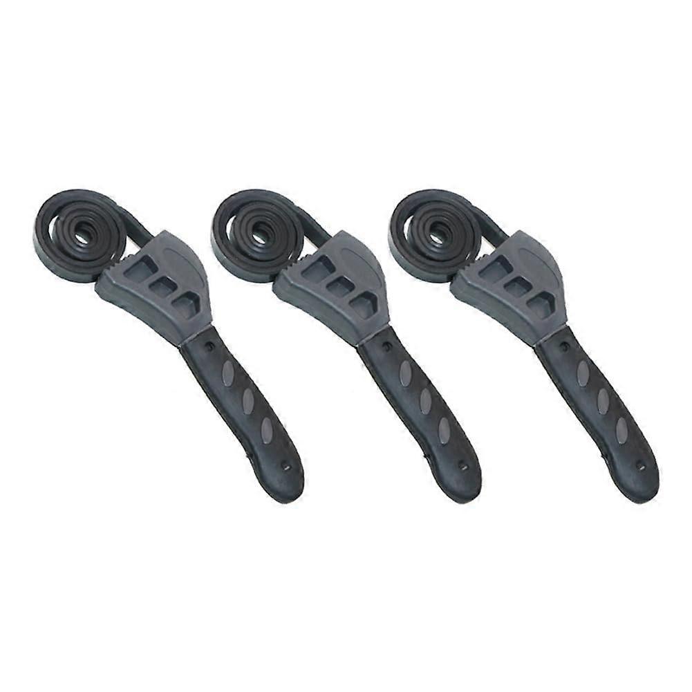 3-Piece Multifunctional Wrench Key Set, Black, Includes Bottle Opener, Auto Repair Filter, Versatile Tool for Mechanics