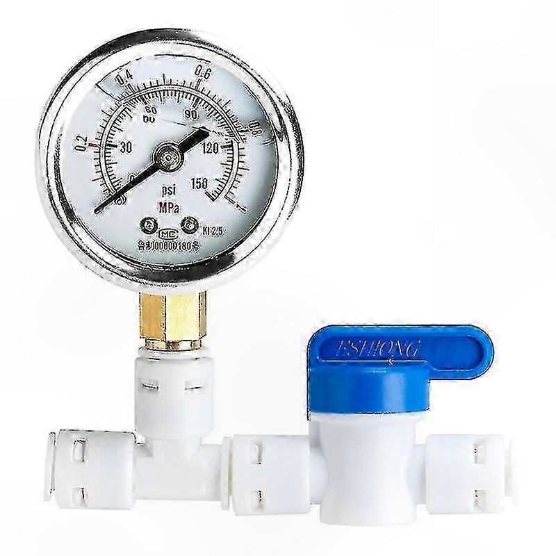 Reverse Osmosis System Pressure Gauge with 1/4" Hose Connection for Water Filtration Monitoring