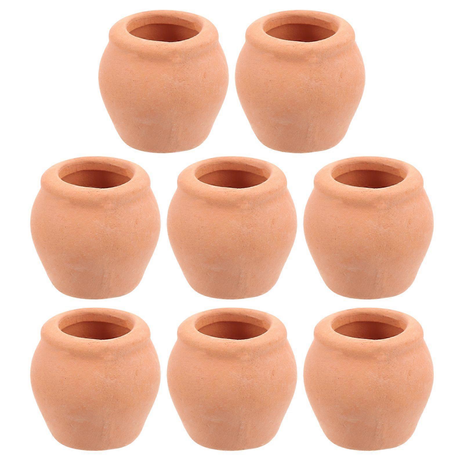 8PCS  Small Terracotta Pots Indoor Use Miniature Clay Pot Tiny Pottery Planter for Succulent Plants and Desktop Decoration