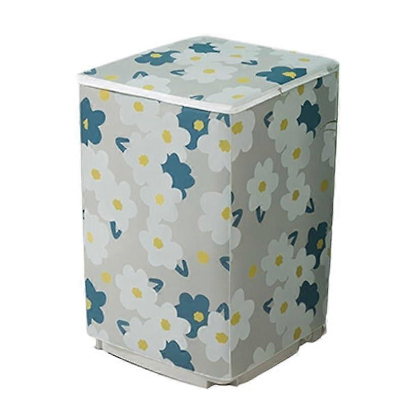 1pc Flower Pattern Washing Machine Cover (Color : Light Grey)