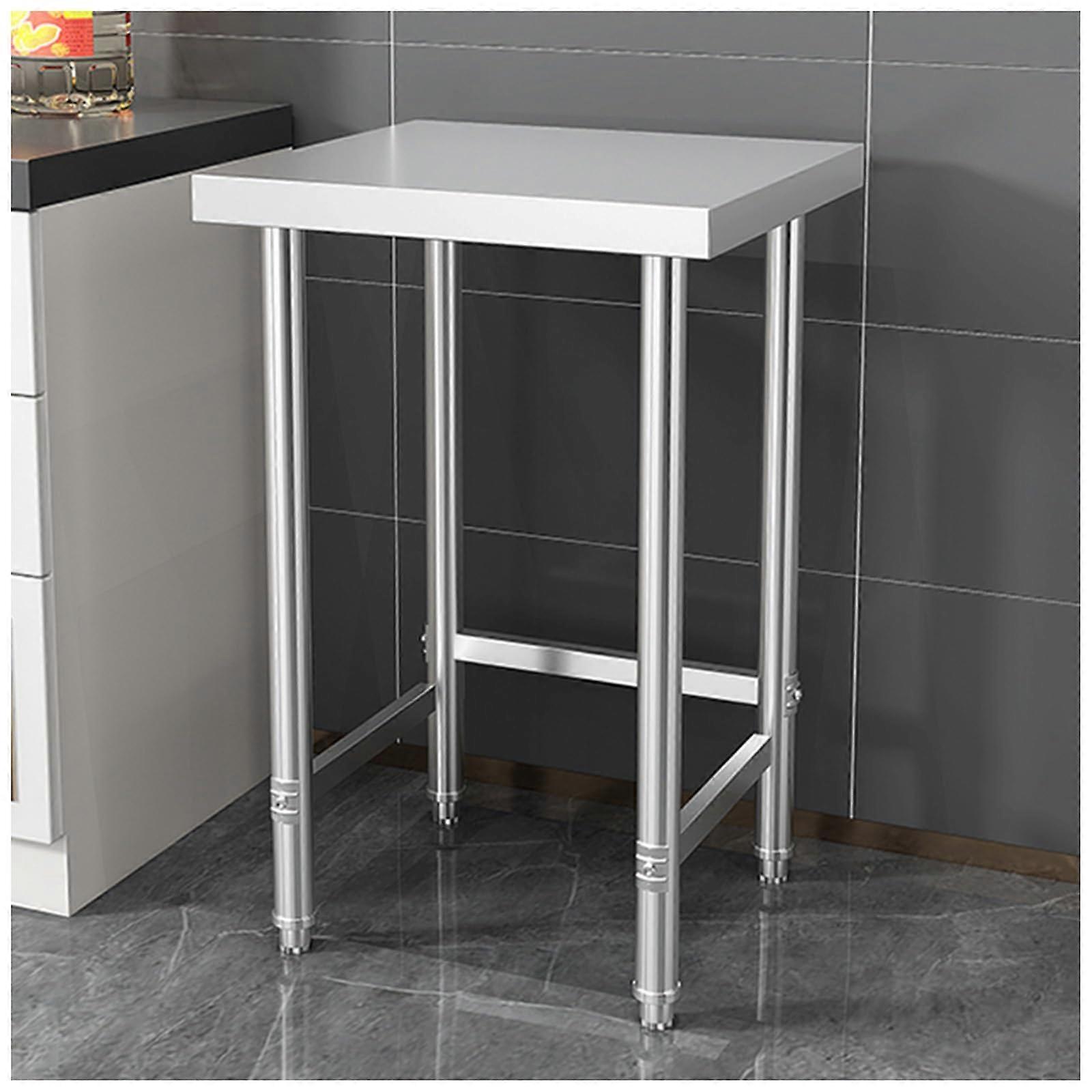 Stainless Steel Work Table with Open Shelf, Stable Triangular Structure, 80x30x80cm Commercial Kitchen Prep Table