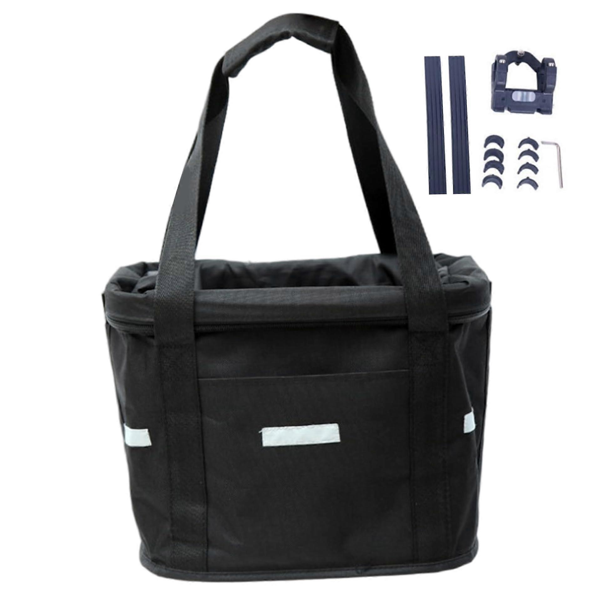 Foldable Bike Front Basket, Removable Dog Carrier for Handlebar, Machine Washable