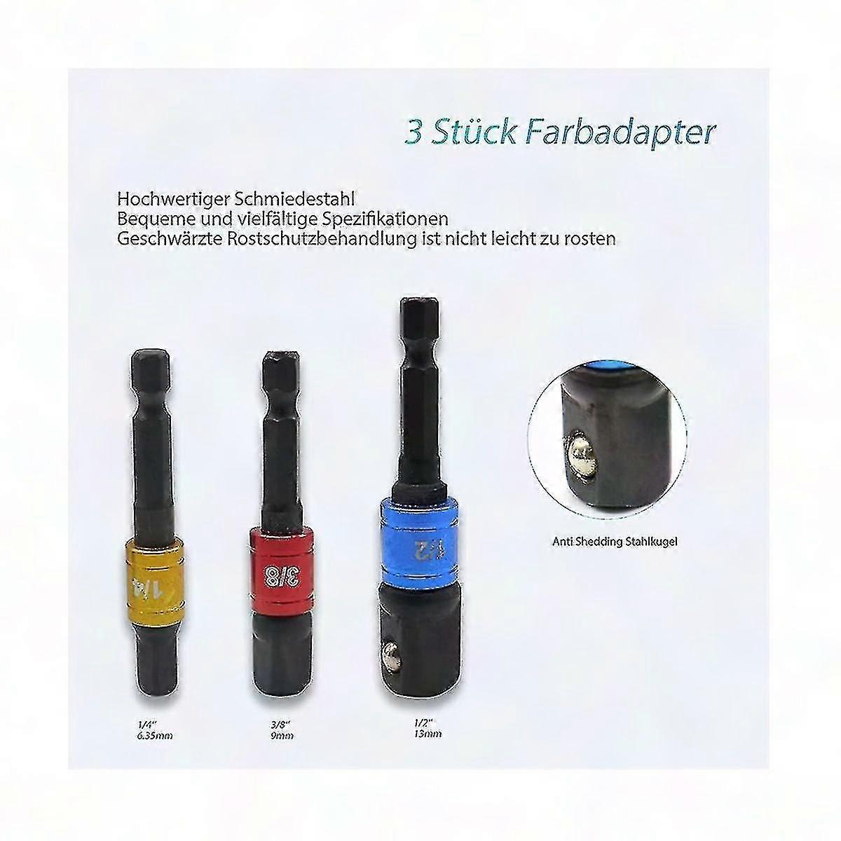 Flexible Drill Bit Extension Set 8pcs, Hex 105 Right Angle Drill Attachment, Universal Socket Adapter