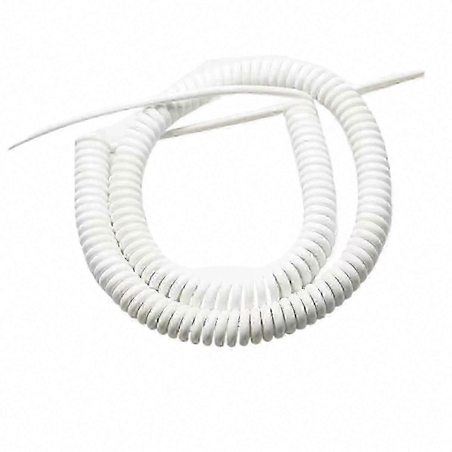Spring Power Cord Coiled Extension 3 Core Expandable Spring Cable White 15AWG 5M