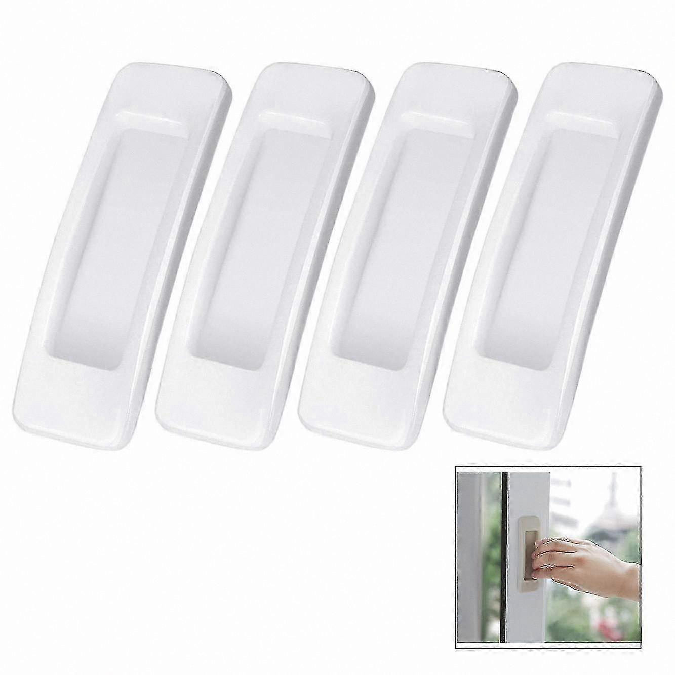 White Adhesive Sliding Door Handle Pieces