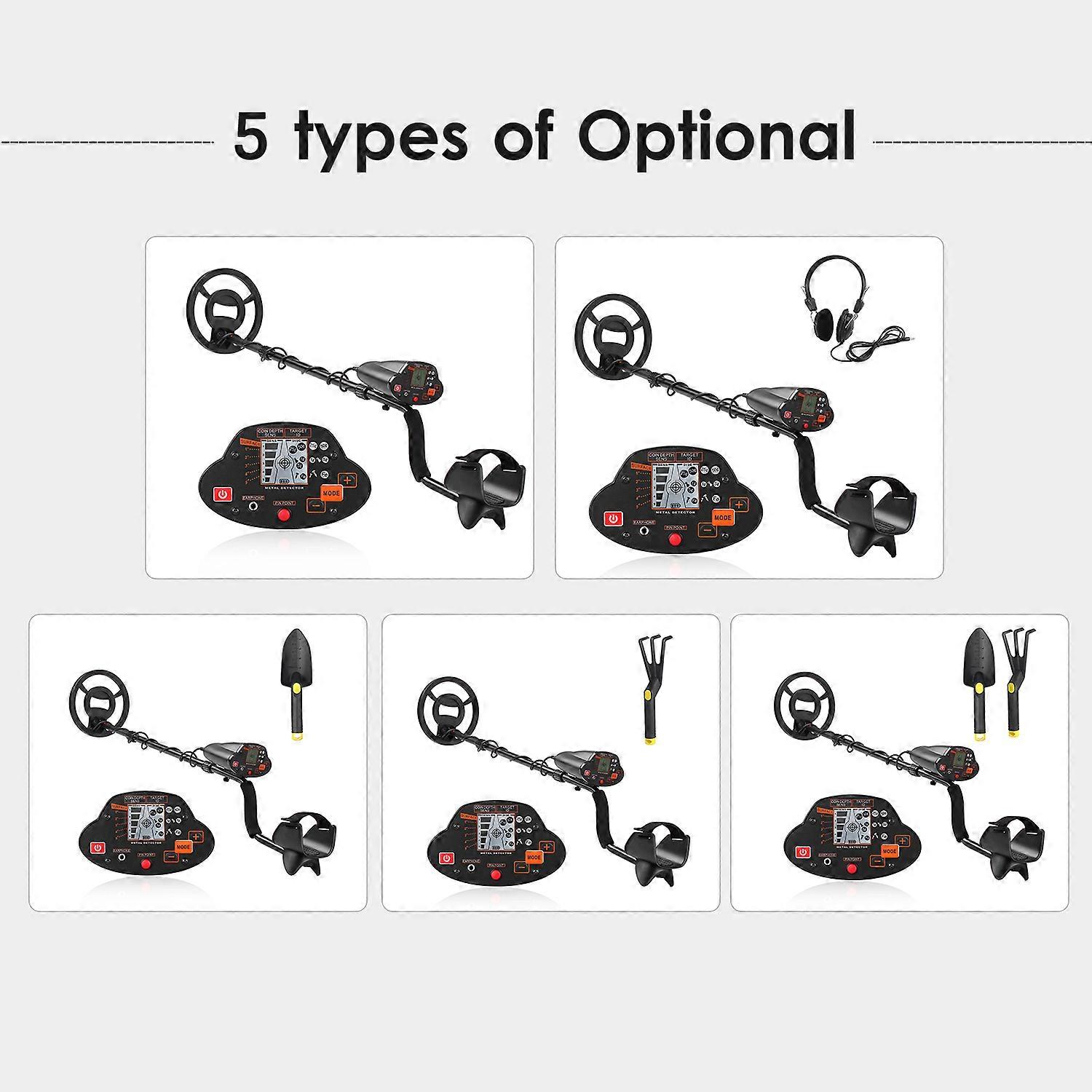 Metal Detector with LCD, Headphone, Adjustable 42.9-52.4in Stem, Black