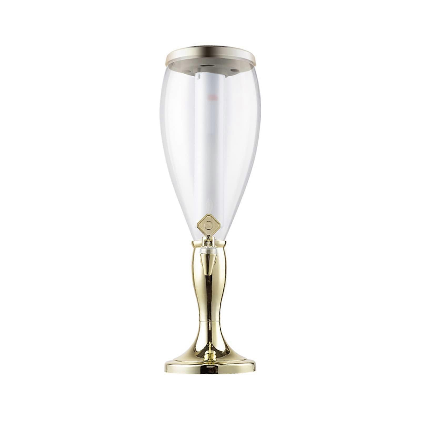 Beer Dispenser 3L Tabletop Beer Tower with Removable Luminous Icicle for Home Bar Party