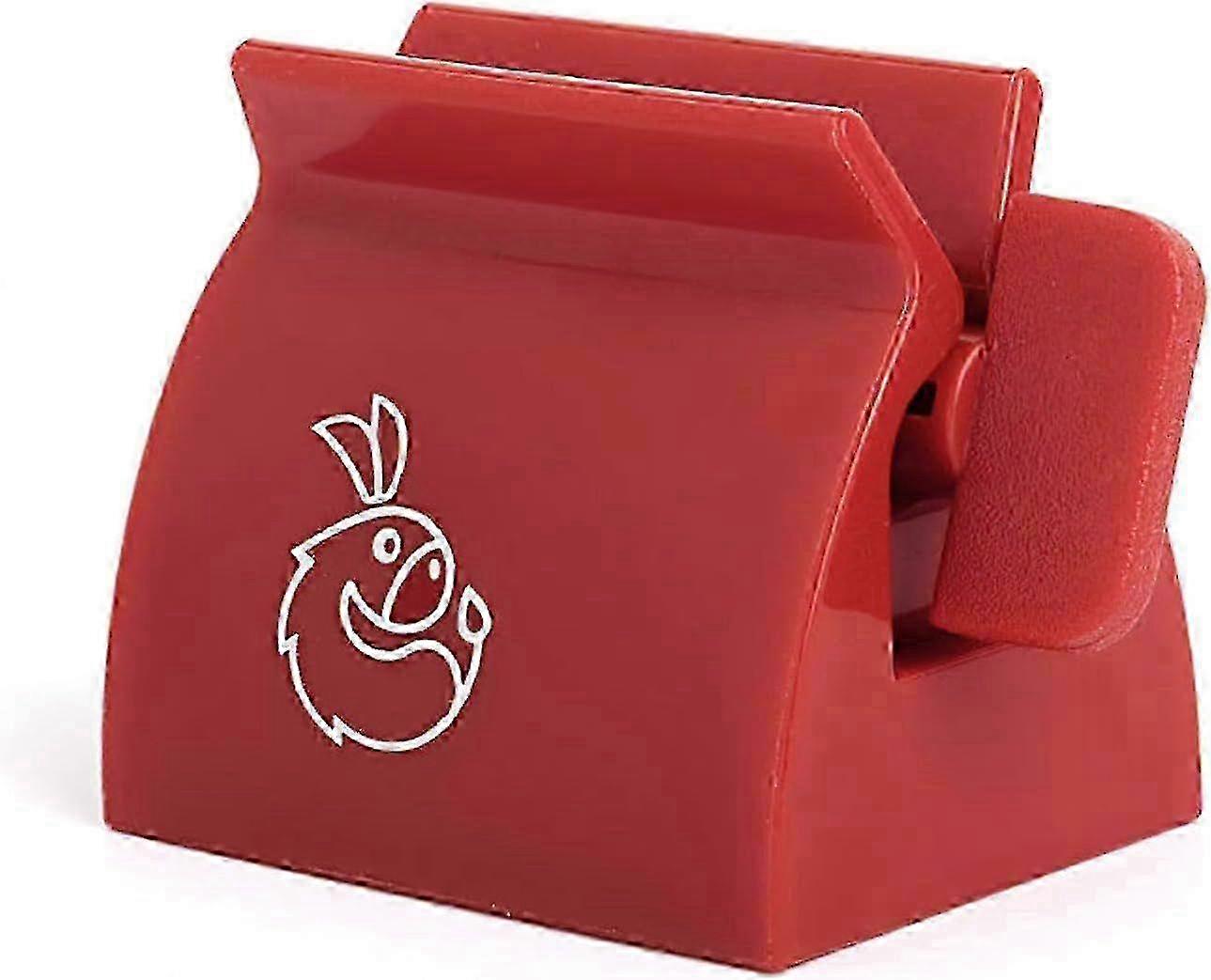 Red Toothpaste Tube Squeezer & Dispenser Holder for Tubes - Space Saving Bathroom Organizer