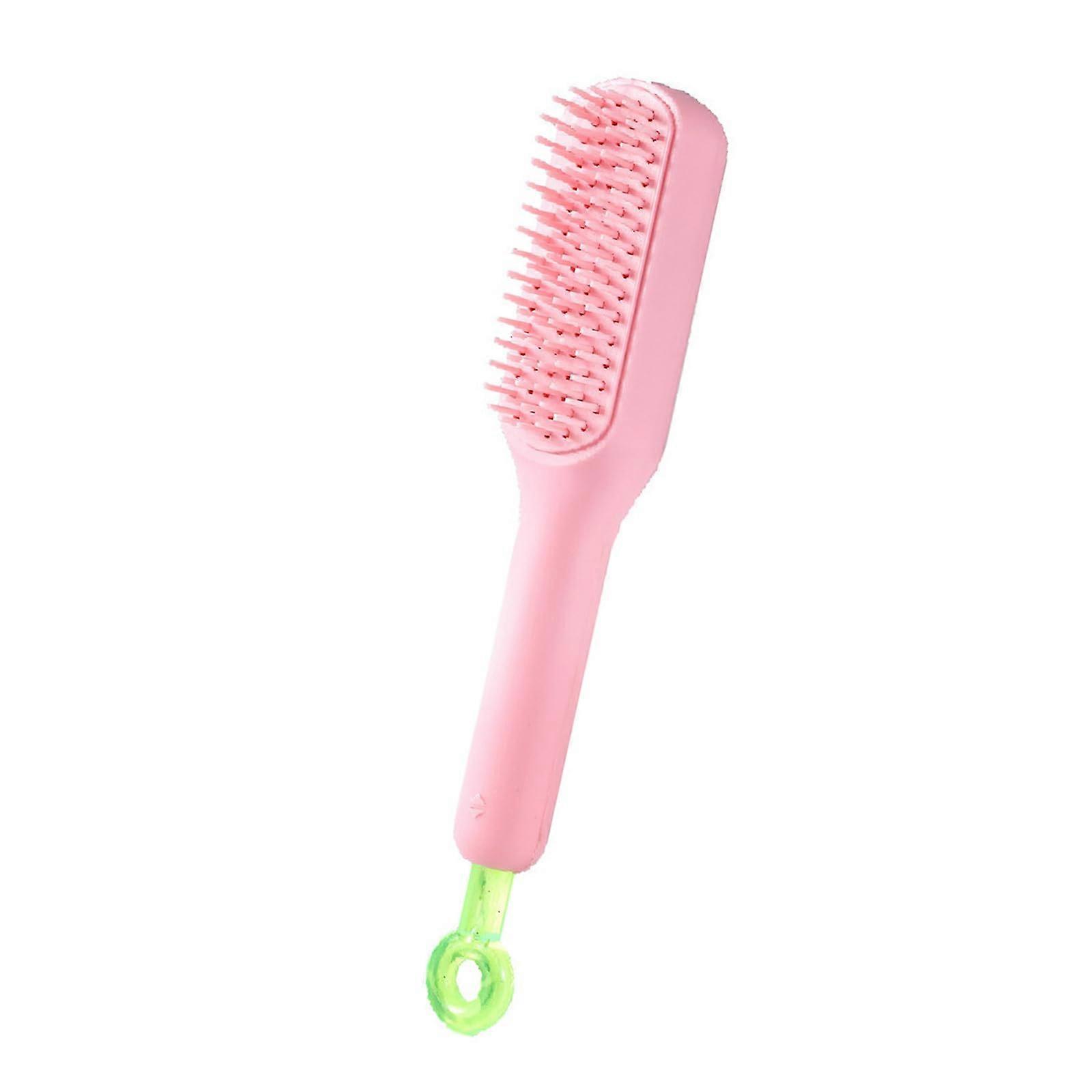 Dog Grooming Brush For Small Pets Fur Remover With Retractable Handle Pink For Home And Pet Salon Use