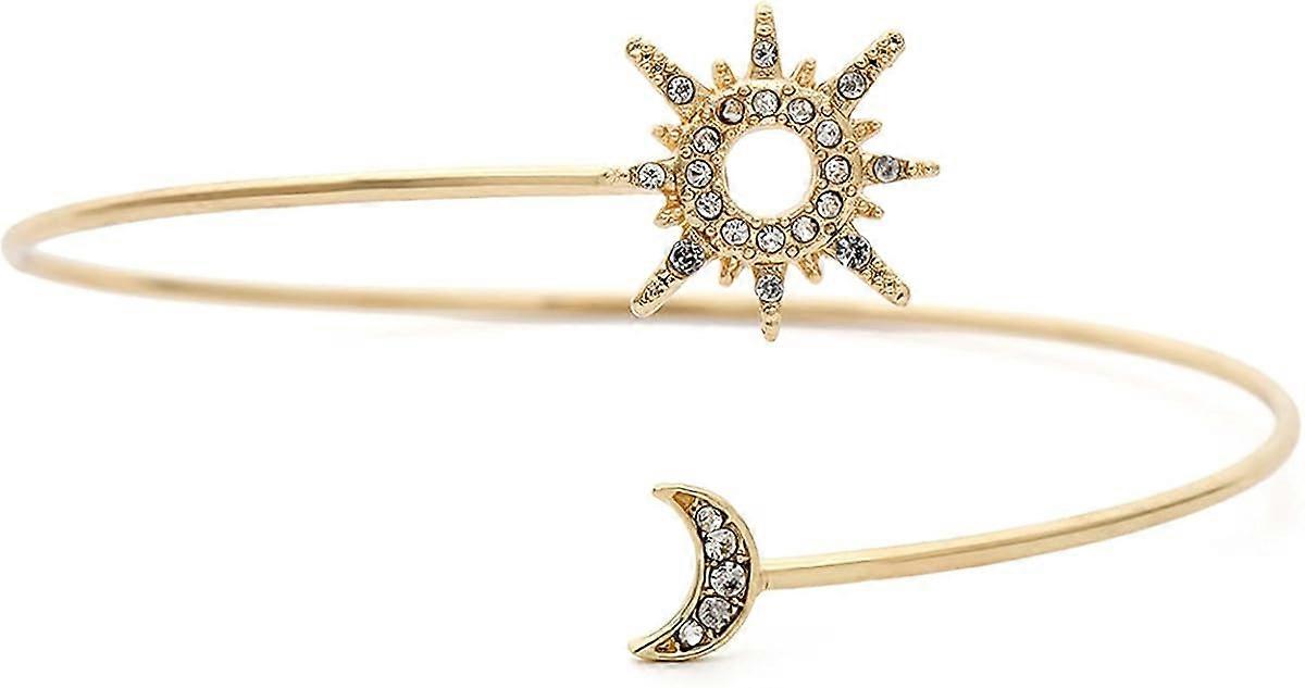 Upper Arm Cuff Armlet Open Cuff Wrap Bracelet Armlet Crystal Sun Moon