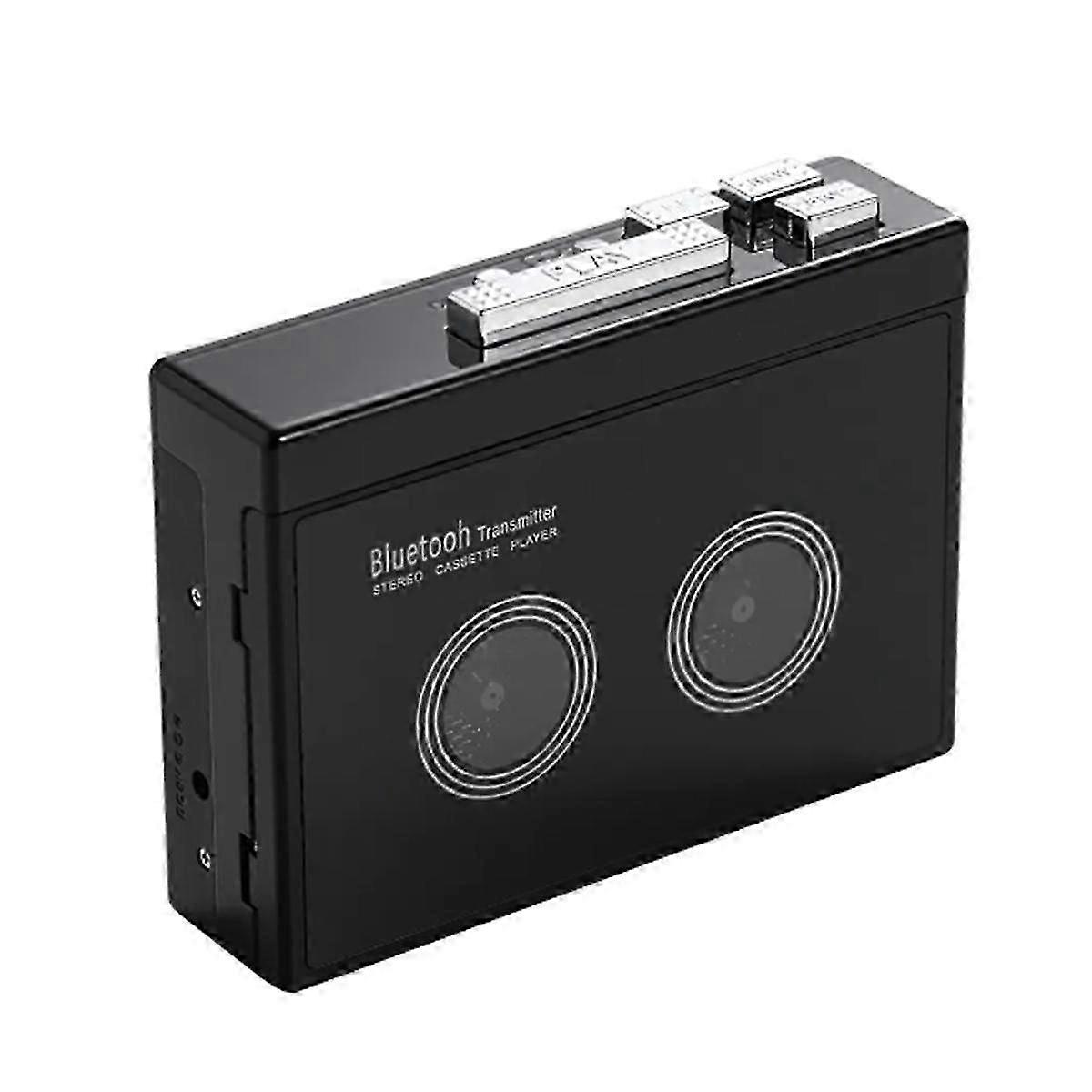 Black Retro Stereo Cassette Player Walkman Cassette Tape Music Audio Auto Reverse with Bluetooth