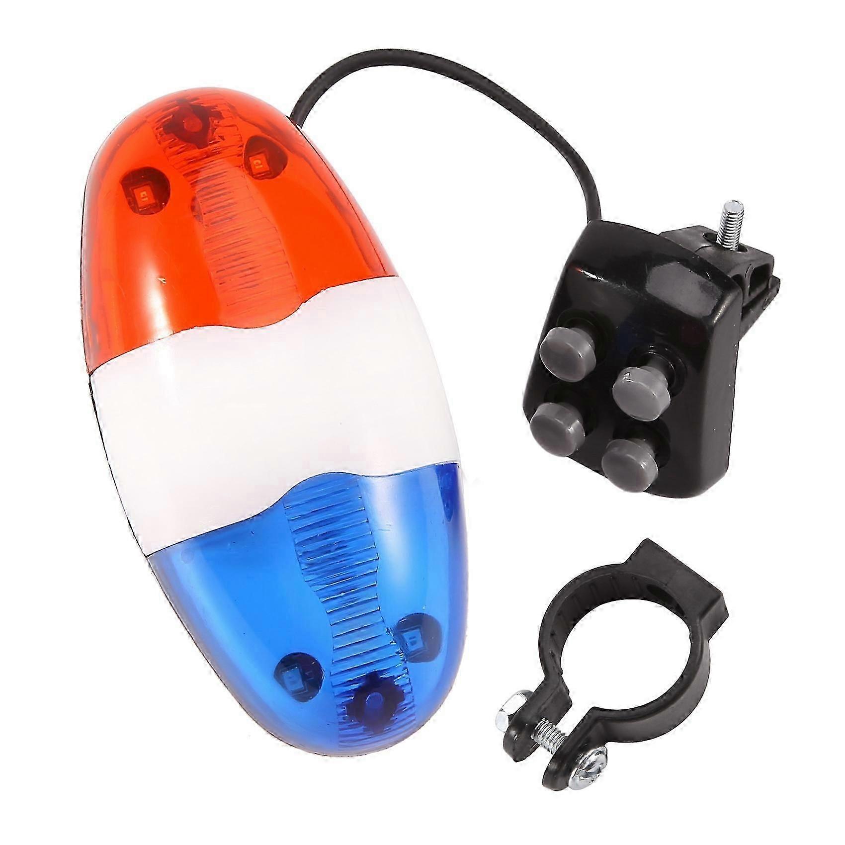 Kids bike bell with 6 LED lights and 4 tone electronic siren