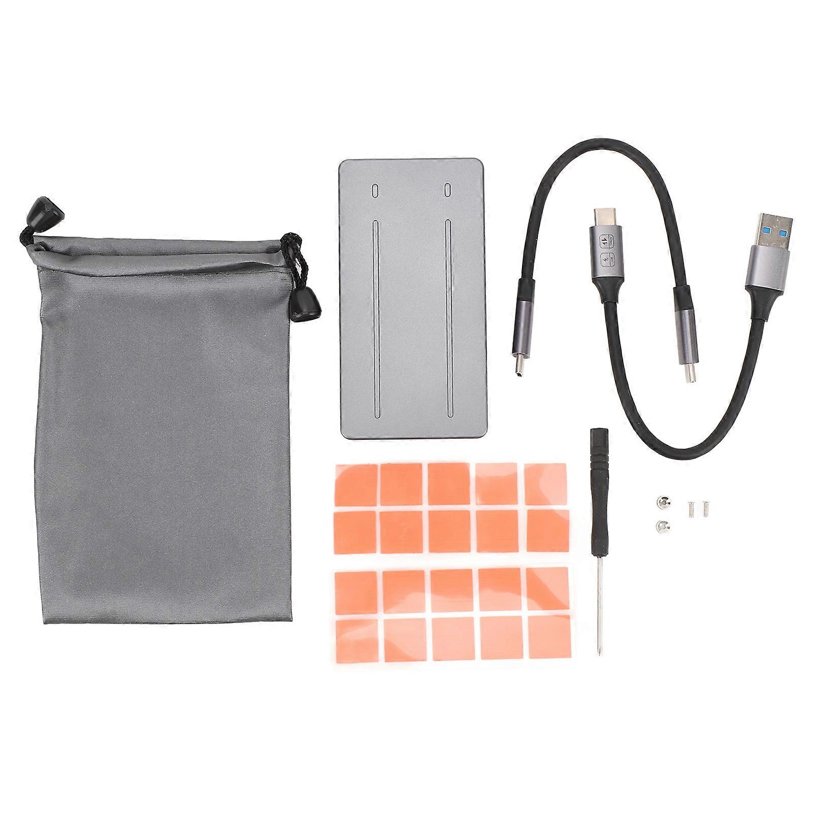 Dual Bay M.2 NVMe SSD Enclosure USB3.2 Gen2 10Gbps Type C Docking Station for 2230 2242 2260 2280 SSD