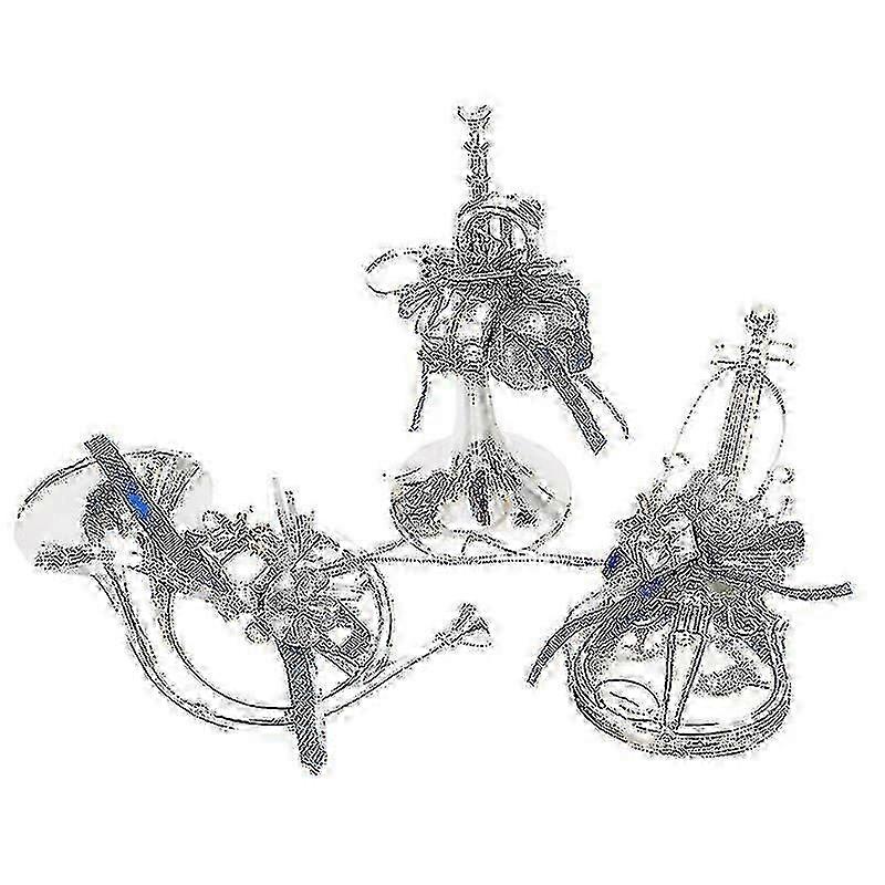 3pcs Shiny Christmas Tree Ornament Instruments Shape Xmas Hanging D...