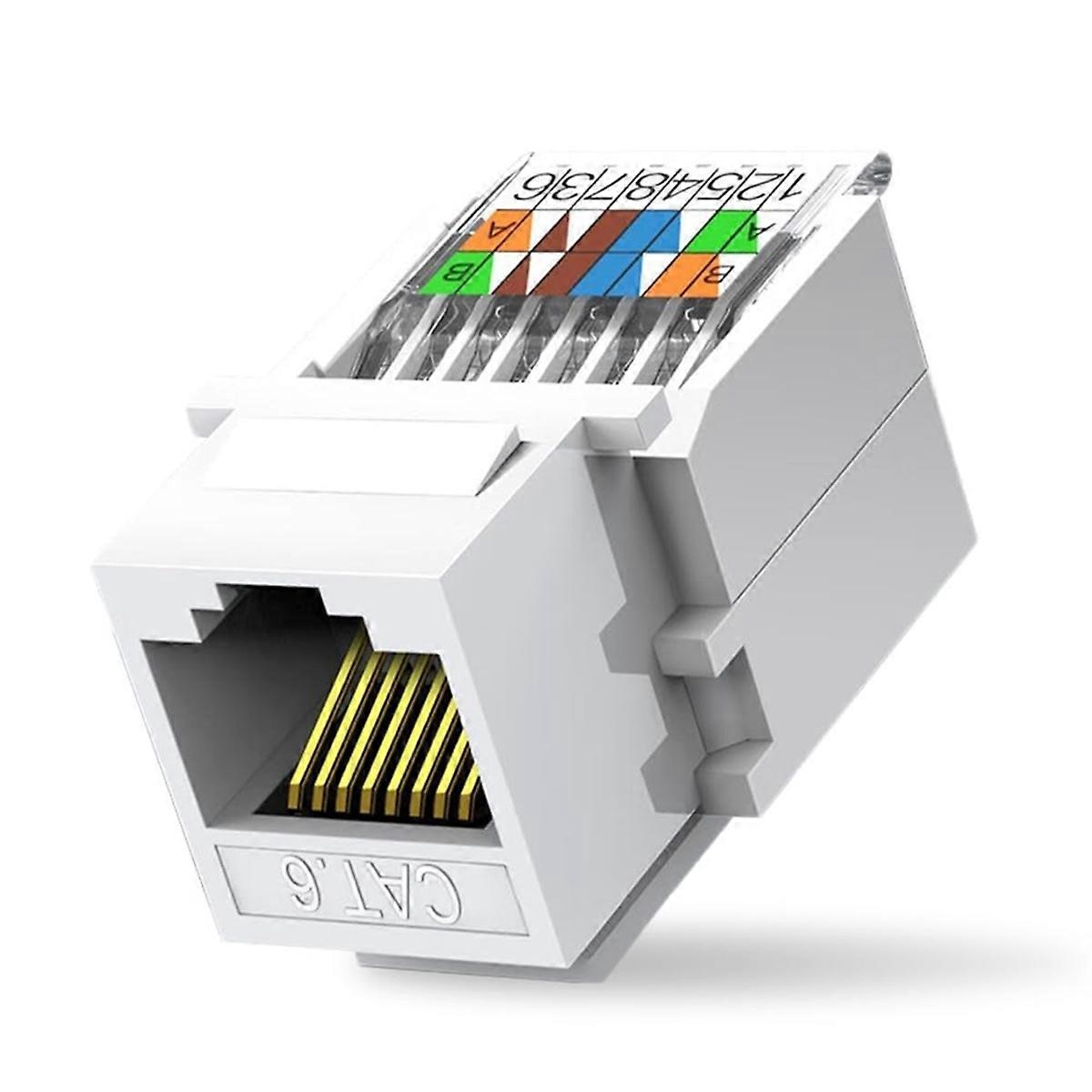 50 Pack Cat6 Tool-Less RJ45 Module Coupler,White