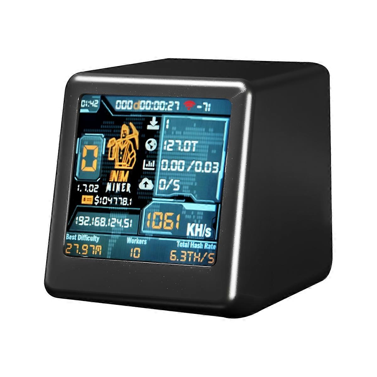 NM TV NMMiner Smart TV 1060KH/S Hashrate Nerdminer V2 ESP32 BTC SOLO Lottery Miner & Smart Gift Home Desktop Clock Black