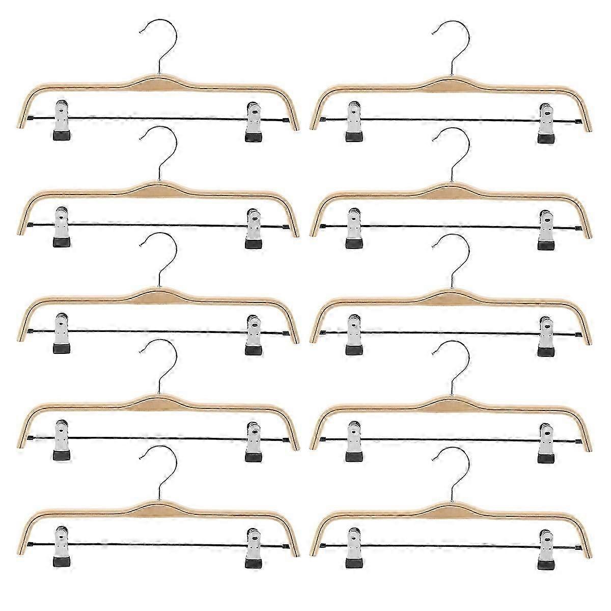 Hosenbügel aus Holz 10er Pack mit Kleiderbügeln