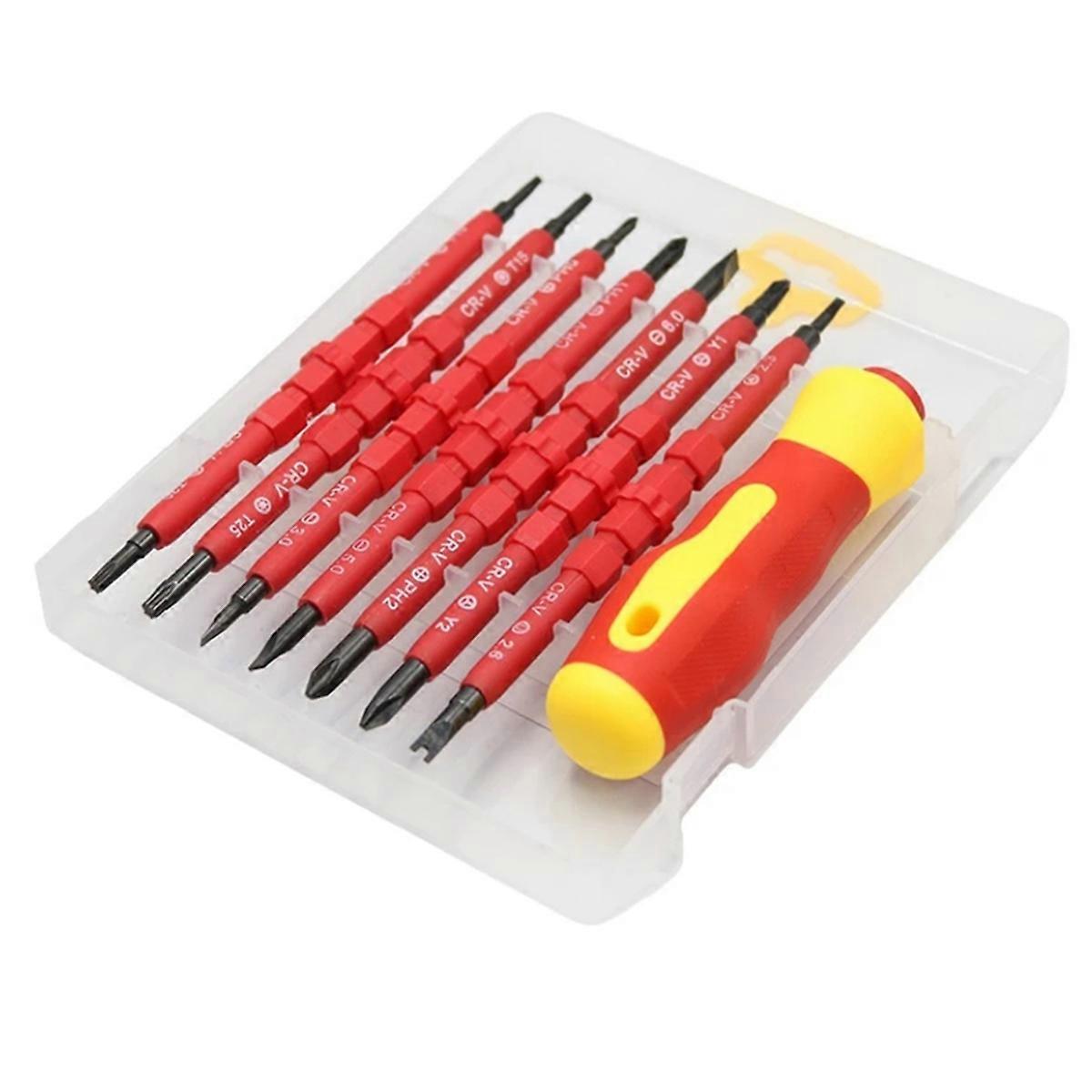 1000V VDE Insulated Screwdriver Set Magnetic Slotted Bits 8PCS Set