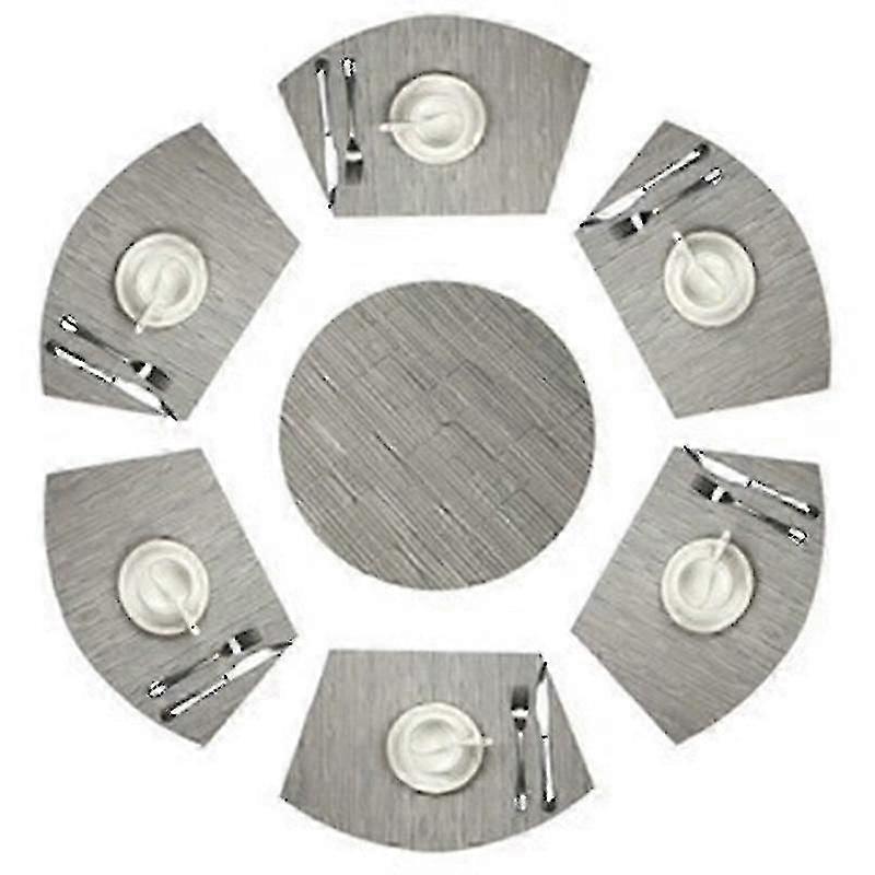 Sets De Table Ronds Set De 7 Coin Set De Table Avec Tapis De Centre De Table Résistant À La Chaleur Lavable