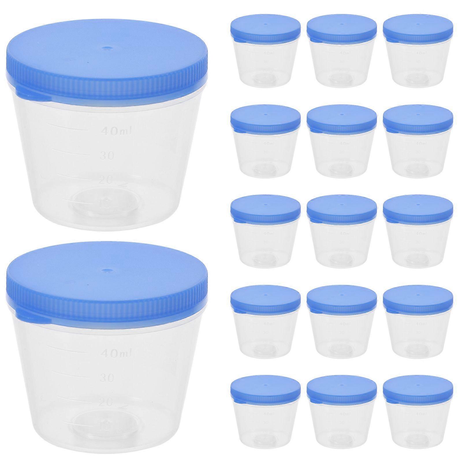 20pcs Plastic Urine Cups with Screw Caps Fecal and Sputum Sample Collection Containers for Hospital and Lab Use Ideal for Pregnancy Testing