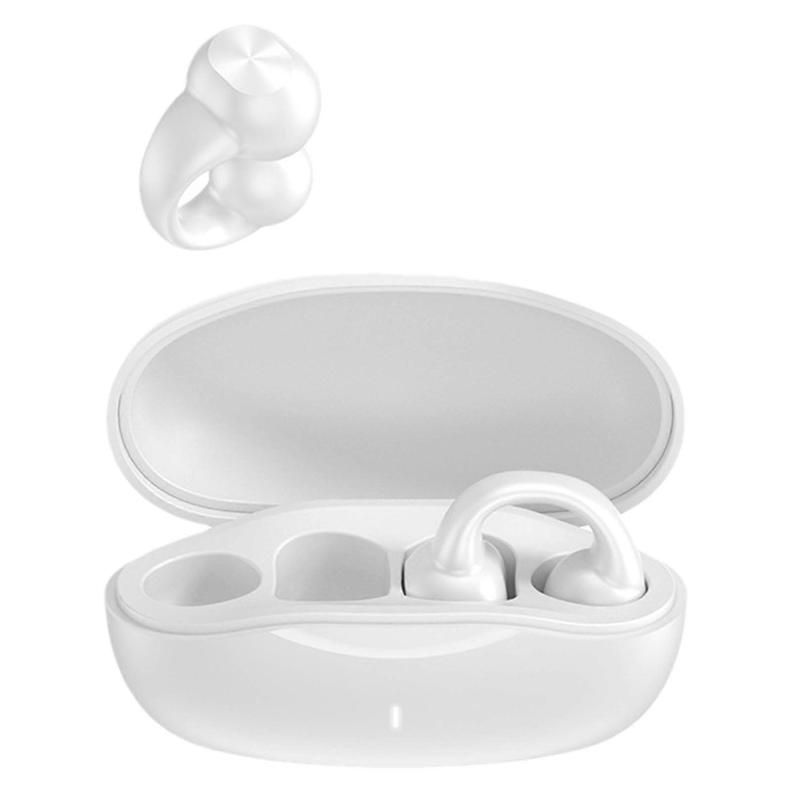 Wireless Earpiecemicrophone Open Ear OverEar Hooks Waterproof Headset 5.2 Wireless Noise Canceling Trucker White