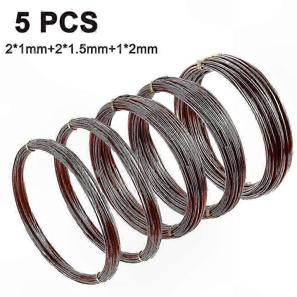 5-Pack Anodized Aluminum Training Wires for Bonsai Tree Shaping