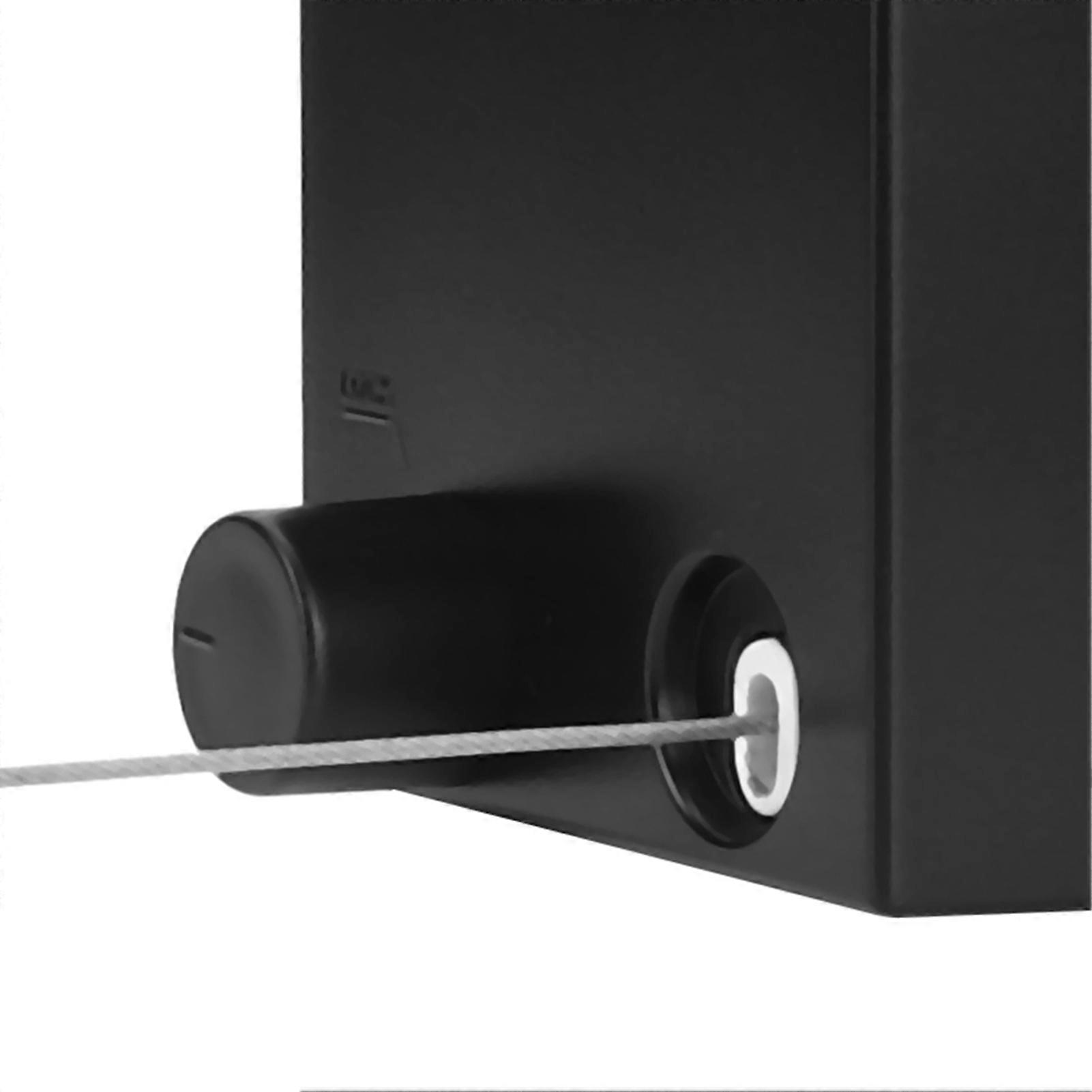 Telescopic Retractable Clothesline 4.2m Wall Mount 20kg Black