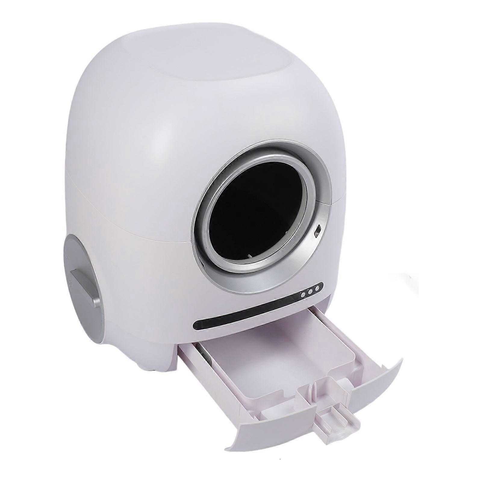 65L Self Cleaning Cat Litter Box 56x56x65cm White with APP Control