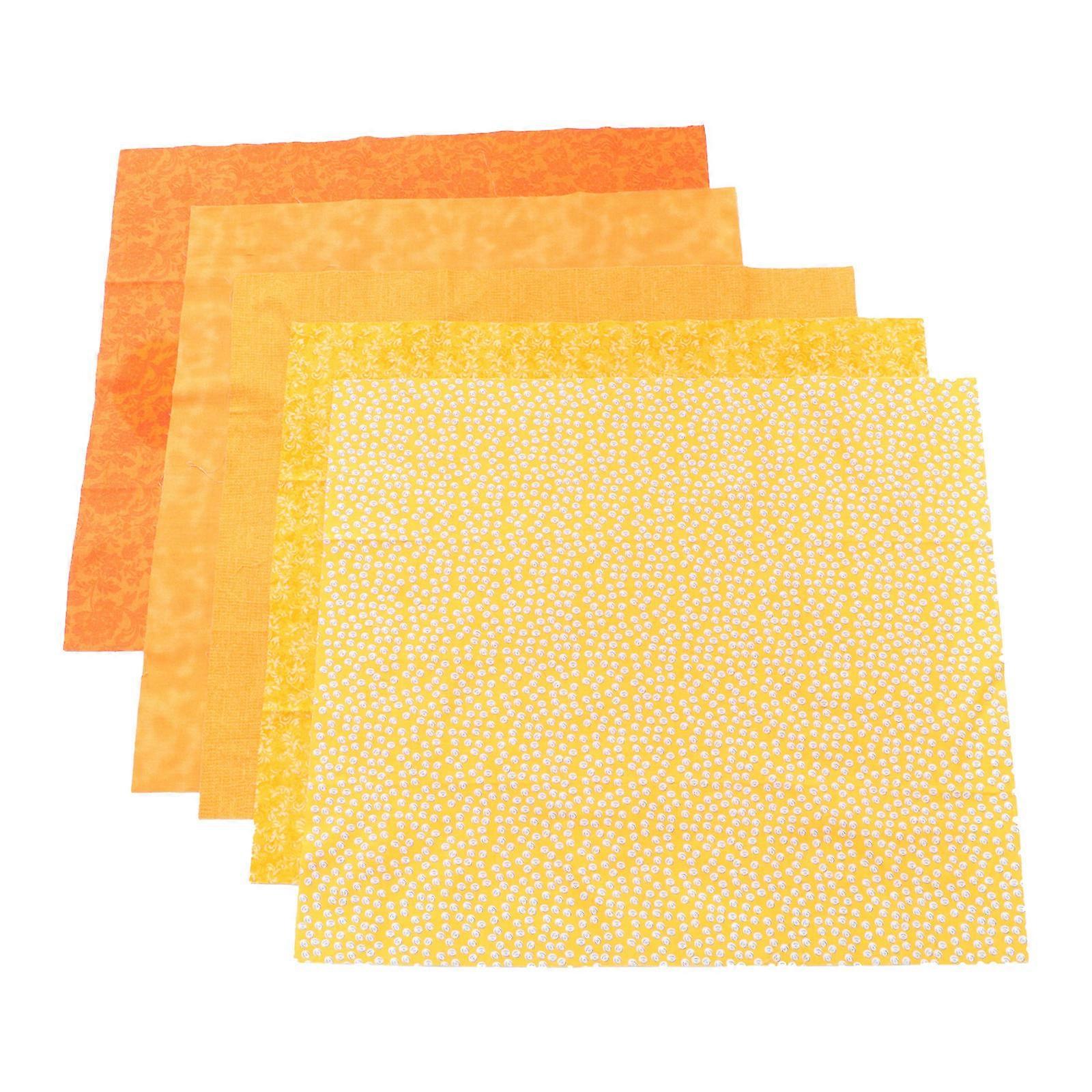 Patchwork Fabrics Quilting Cotton Fabric Yellow 45x50cm Handmade Enthusiasts Daily Life 5Set