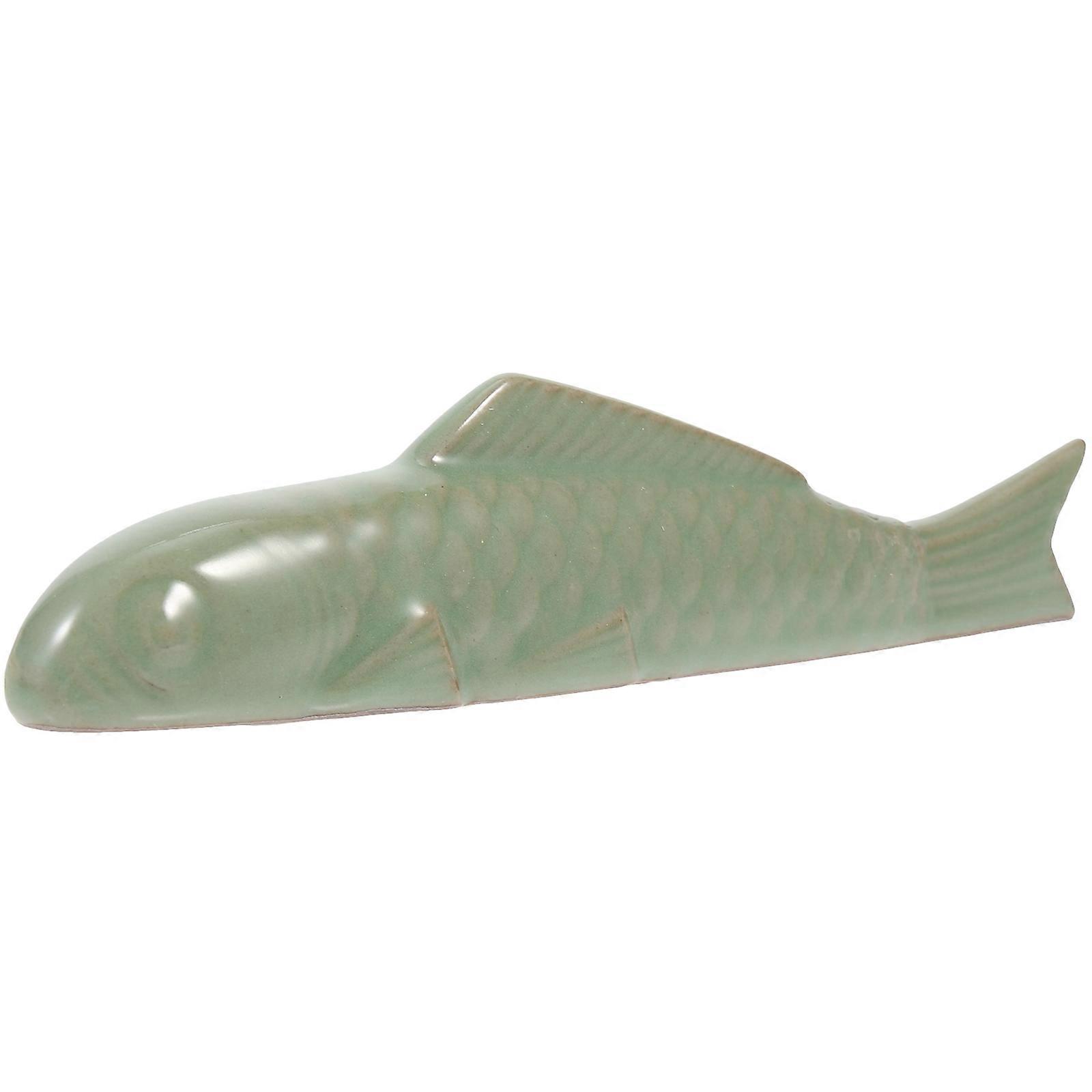 Olive Green Calligraphy Paperweight Ceramic Tool for Holding Use