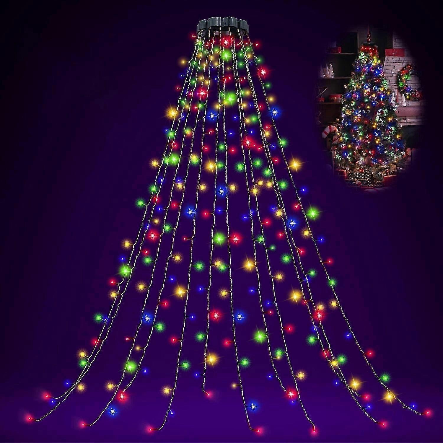 3m 400-Light Christmas Tree Decor Lamp Waterfall Hanging Christmas LED Light Strings,EU Plug