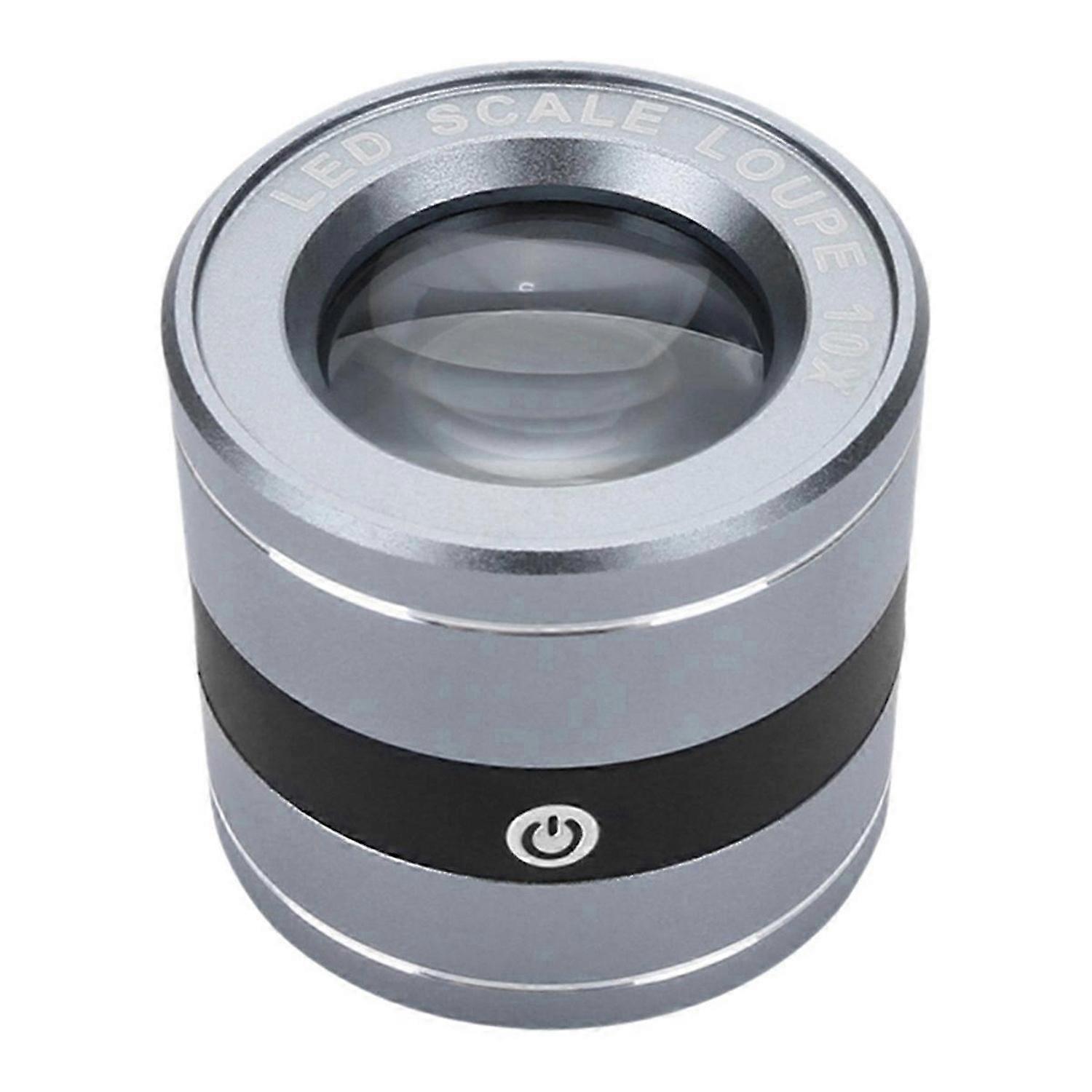 Magnifying Glass Metal Full Metal Microscope Loupe LED Scale Loupe USB Charging Pocket Reading for R