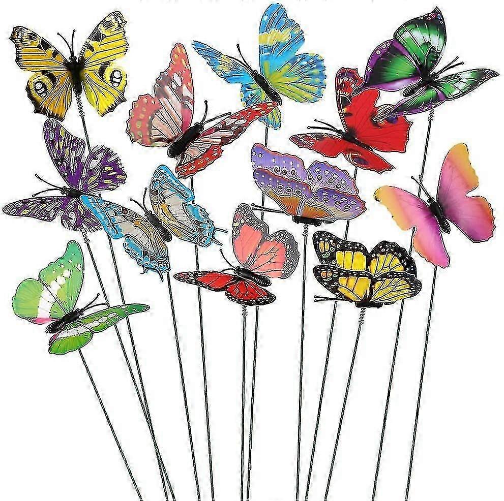 Colorful Butterfly Sticks for Garden Decoration - Lot of 50, 7cm Butterflies