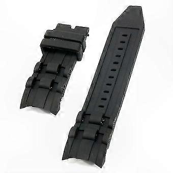 26mm Durable Black Rubber Watch Band for Dive Chronograph Timepieces