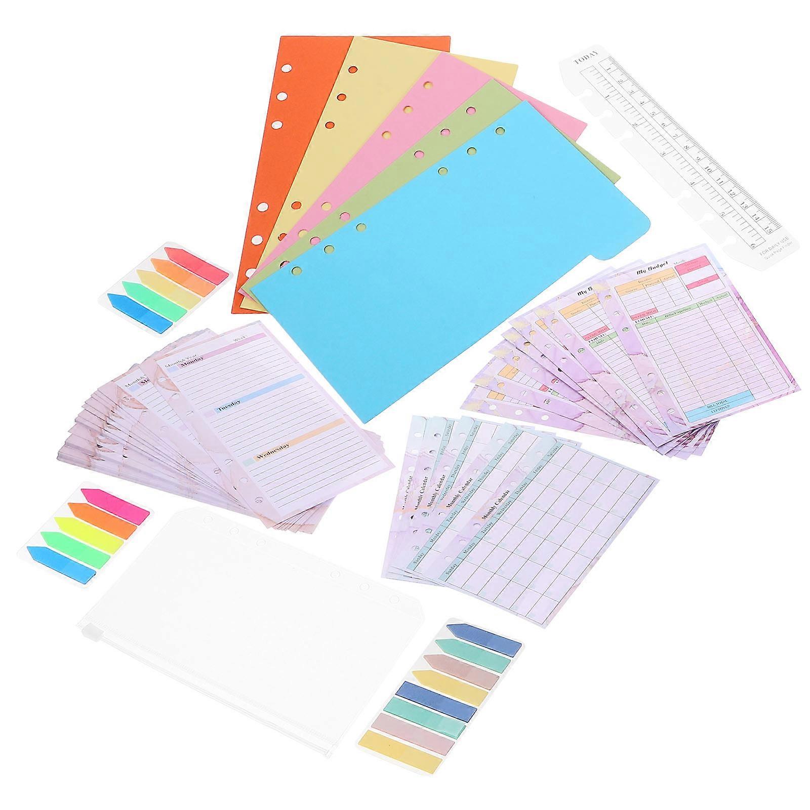 Colorful Loose Leaf Paper Compact Notebook Papers for Study 1Set