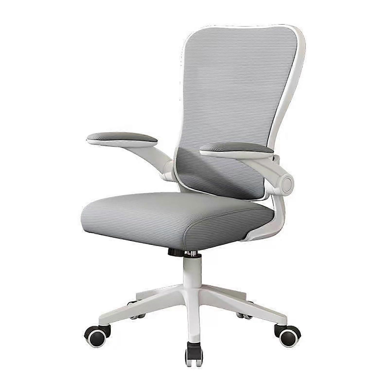 Ergonomic Office Chair Gray with Breathable Mesh, Adjustable Height, Foldable Armrests, 360° Swivel, Lightweight, 25.9"x25.9"x42.5"