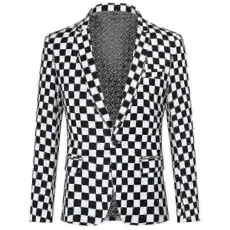 Men's square cut blazer black white