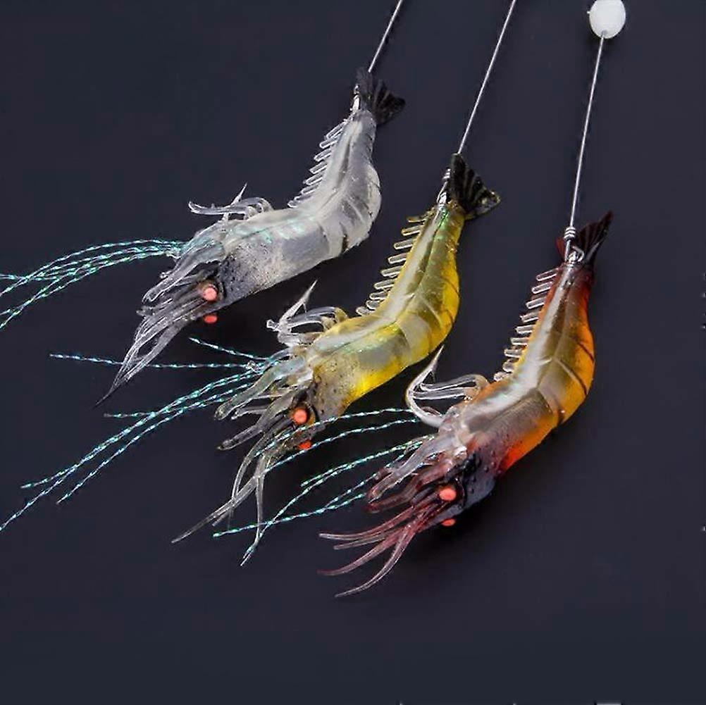 Fishing Lures Simulation 9.5 Cm Prawn Shrimp Squid Lures With Luminous Hook Random One