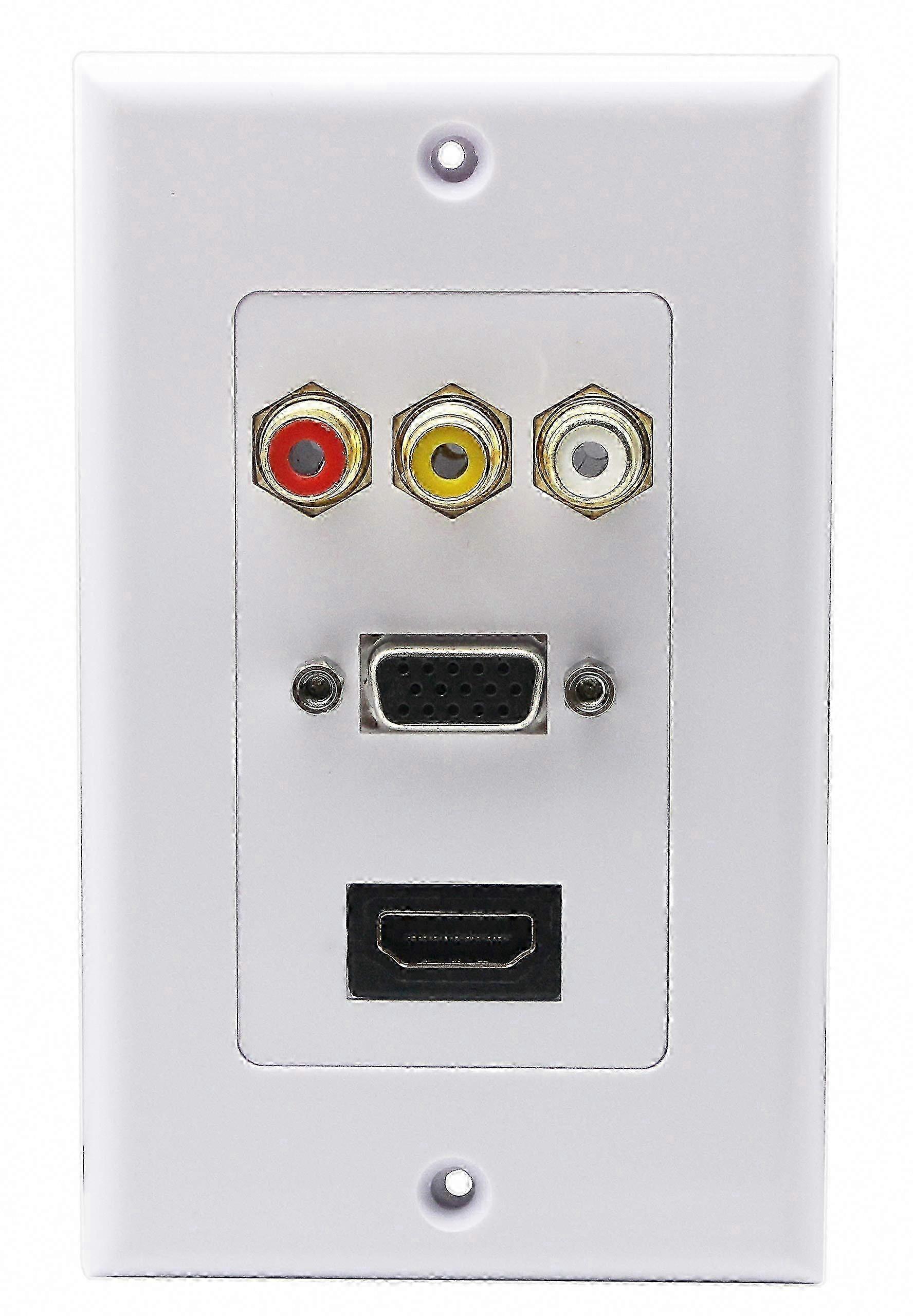 3RCA HDMI VGA Wall Plate for Audio Video Charging Socket with Power Outlet