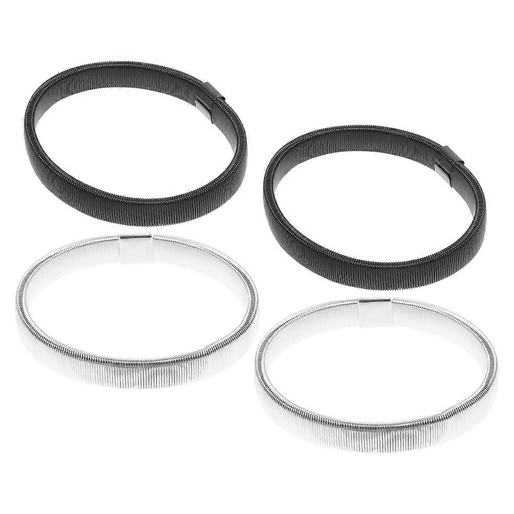 Assorted Color Metal Arm Bands for Men with Elastic Sleeve Holders 20Pcs