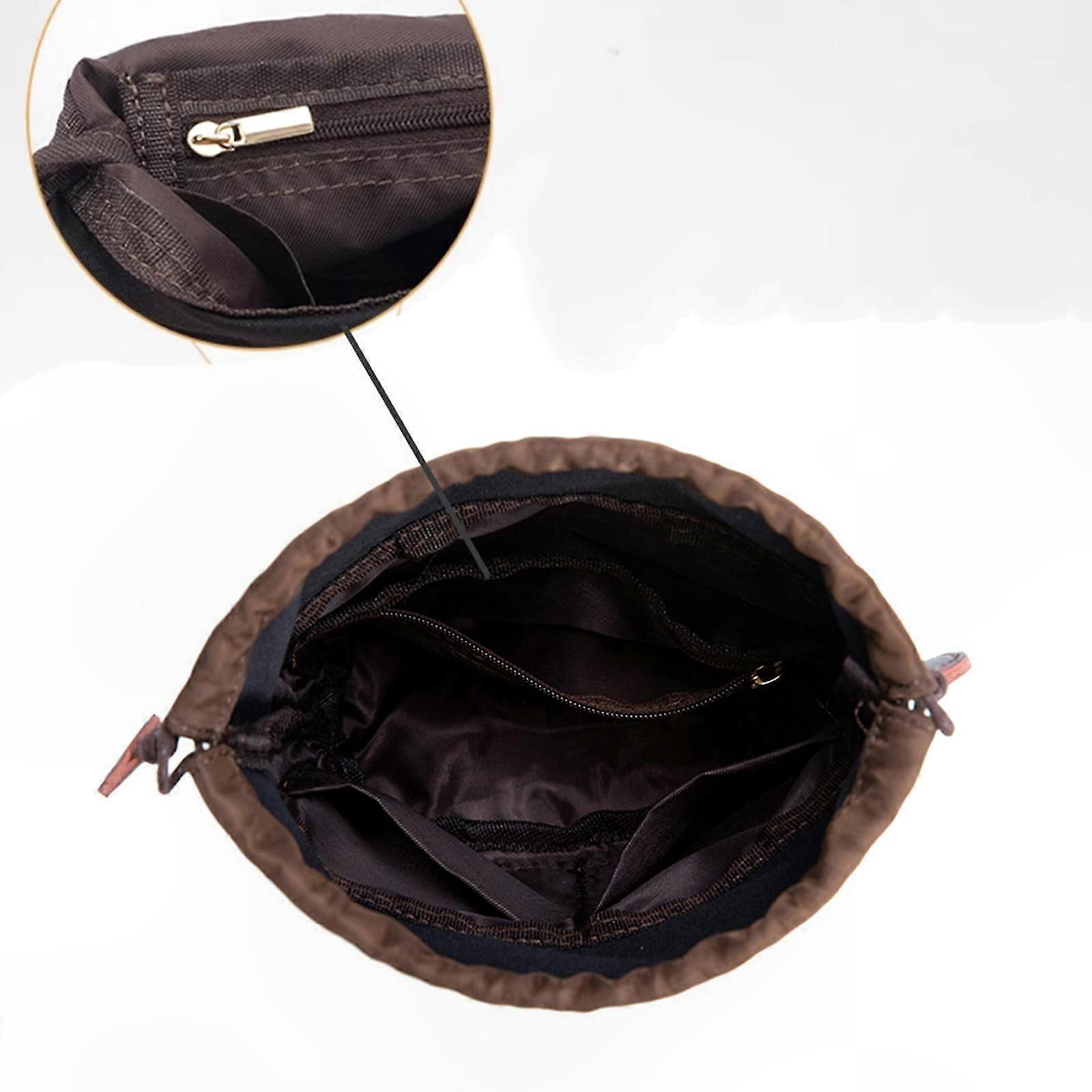 Multi-Compartment Nylon Organizer Insert for Bucket Bag, Drawstring Tote Bag with Crossbody Functionality