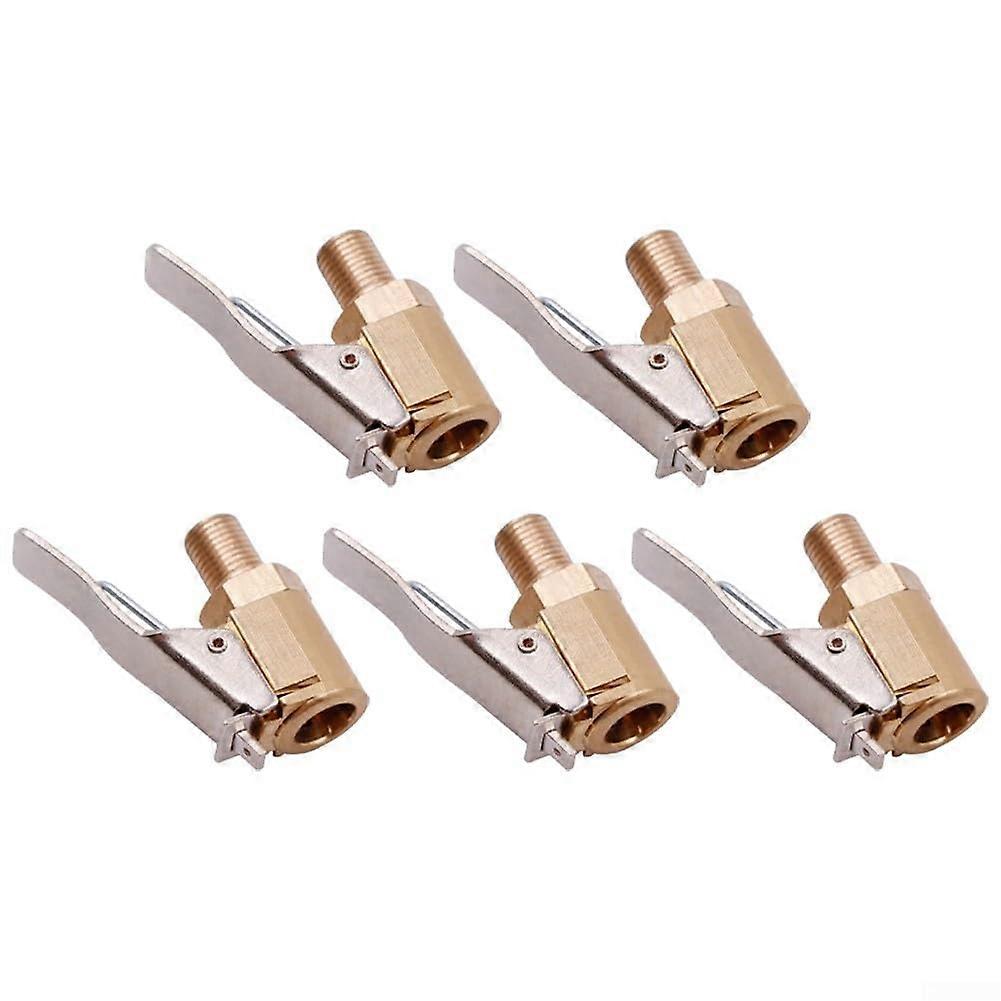 5 Tire Inflators for Bicycles and Vehicles Brass Construction Automatic Locking Chuck Mechanism