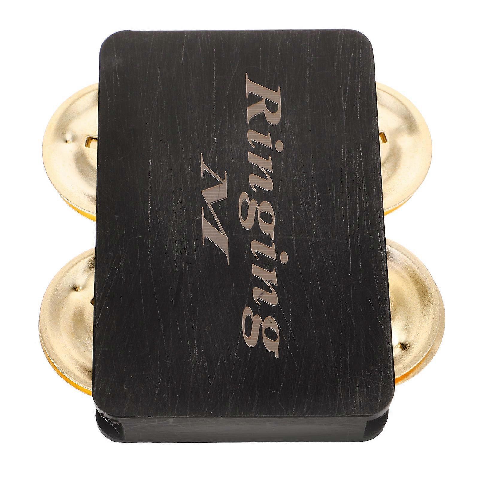 Cajon Tambourine Black Percussion Instrument Accompaniment 4Pcs Set