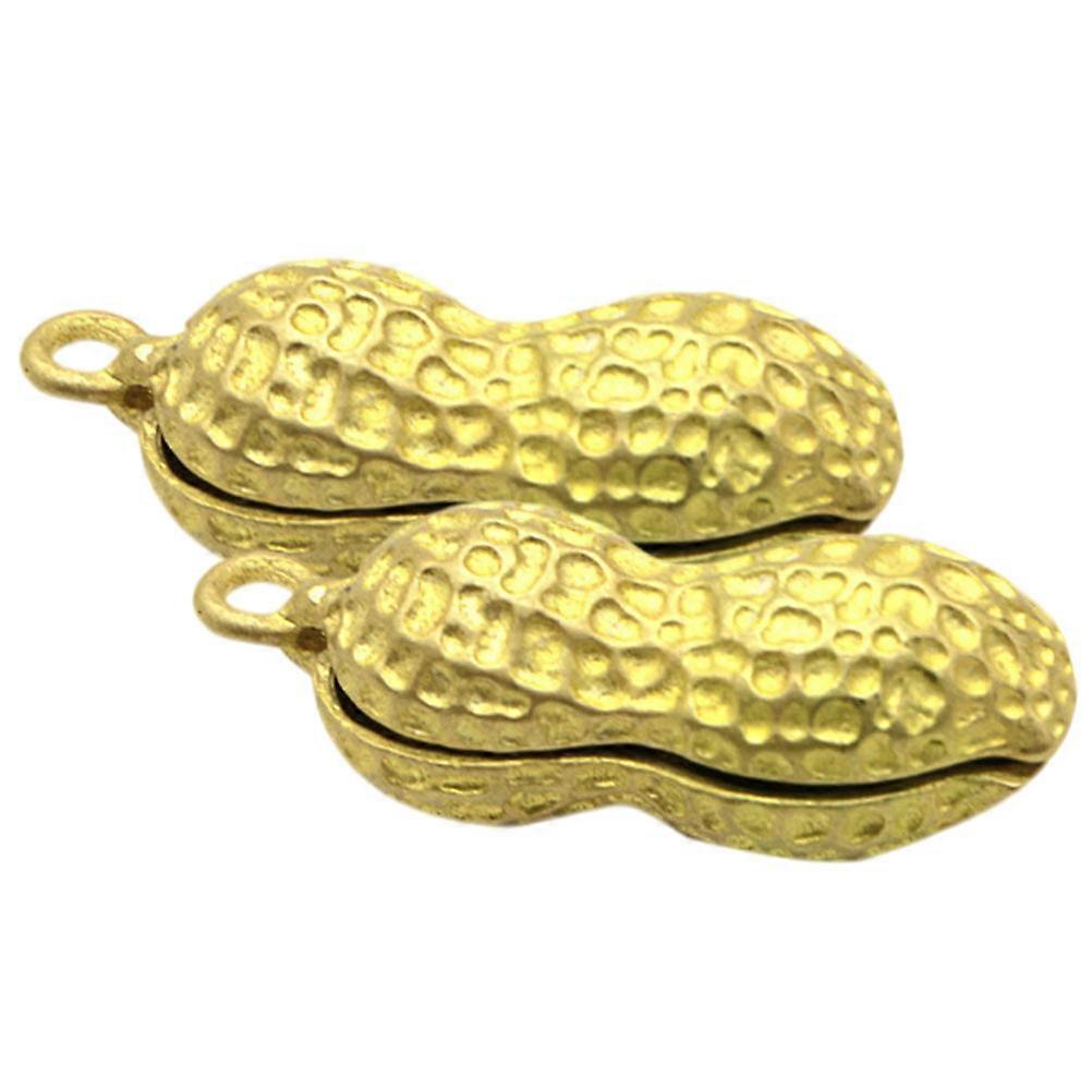 Copper Peanut Pendant for Key Hanging Decor 4Pcs Retro Style Golden Design