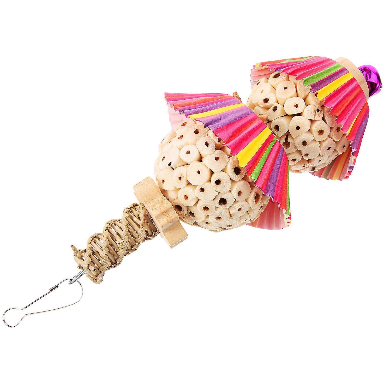 Bird Chew Toy Parrot Hanging Chewing Toy Foraging 5Pcs for Cockatiel Parakeet