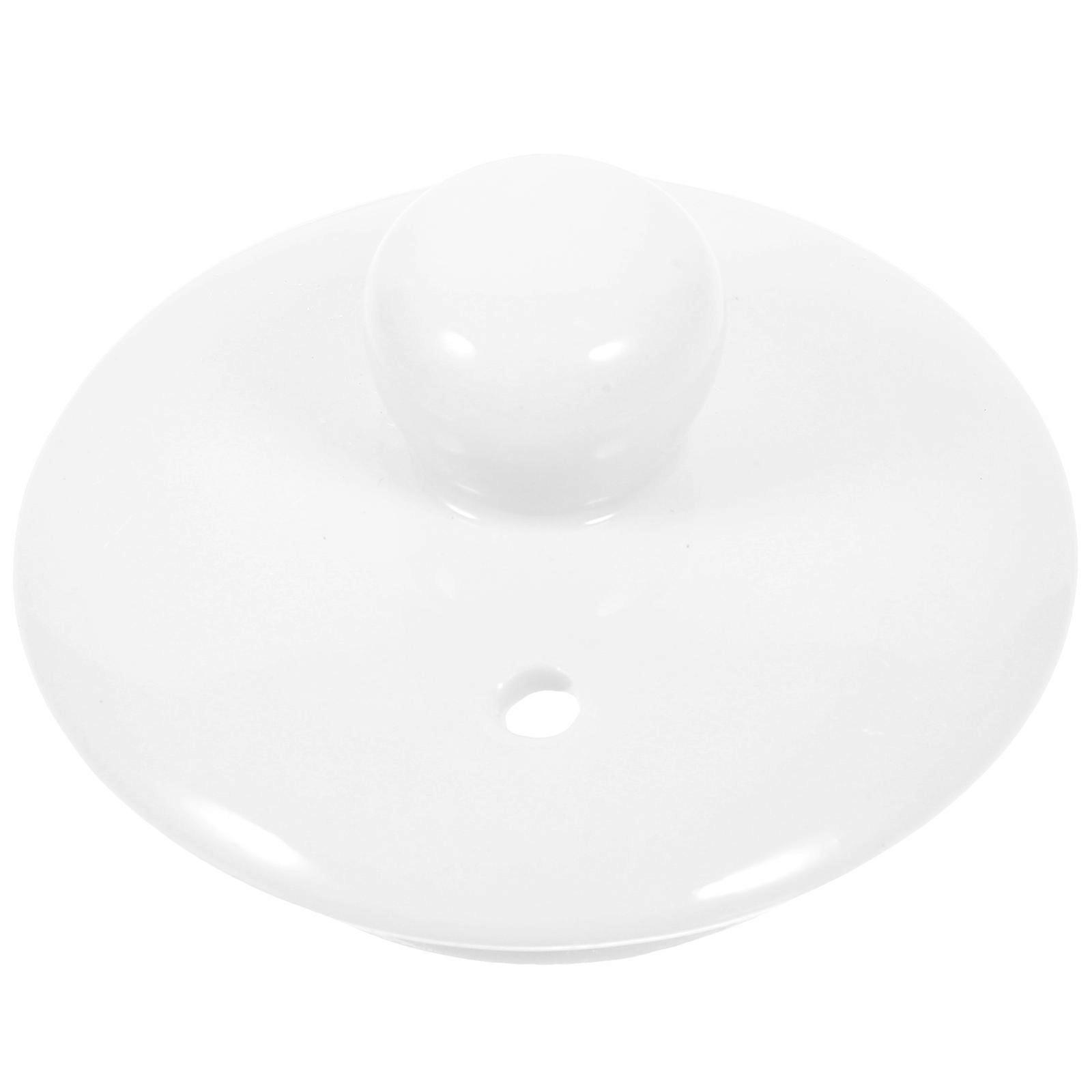 5Pcs White Ceramic Tea Ware Lid Accessory Temperature Retention For Tea Drinking Enhanced With High Insulation