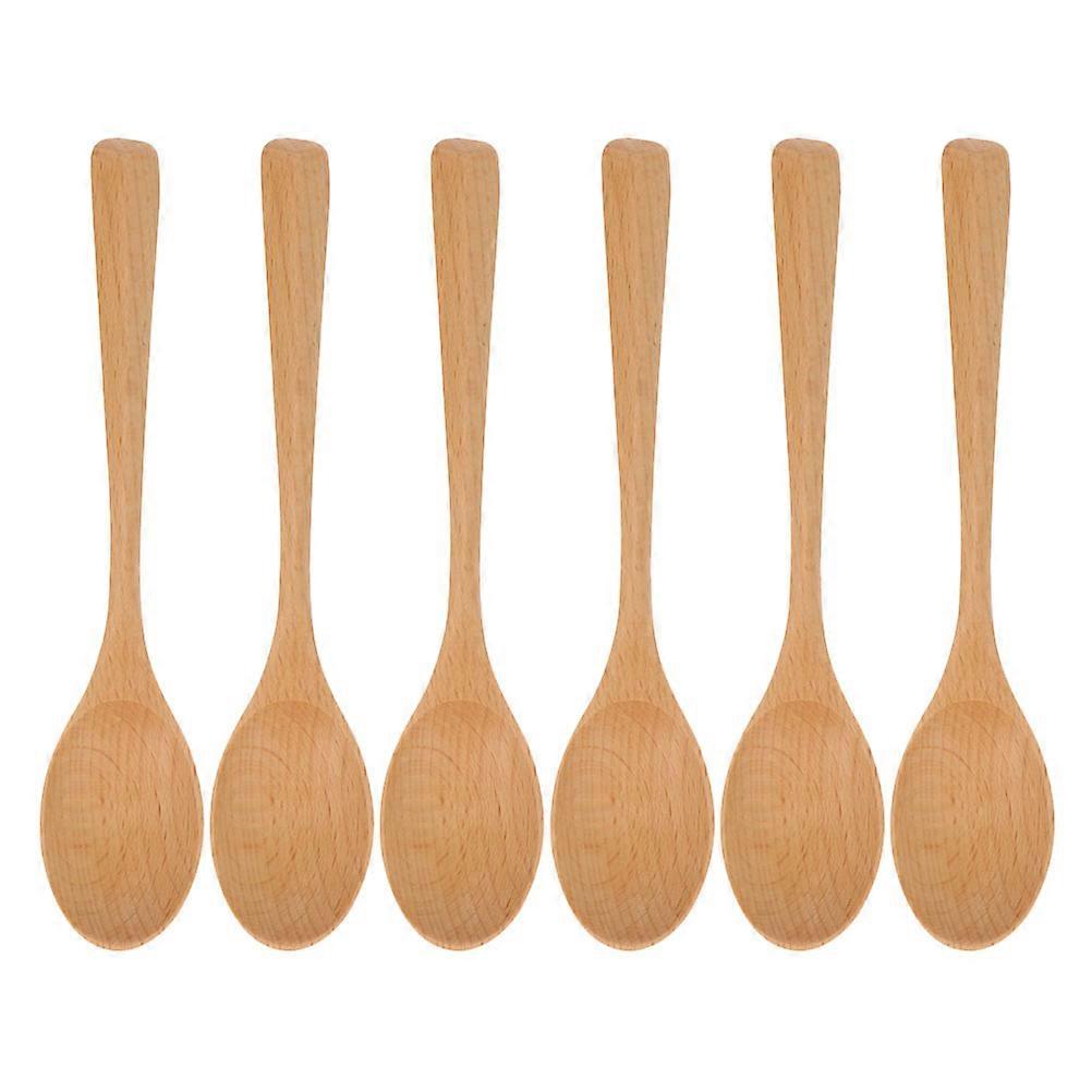 Rice Scooper Beech Wood Dining Flatware Party Use Ergonomic Handle Design 6Pcs