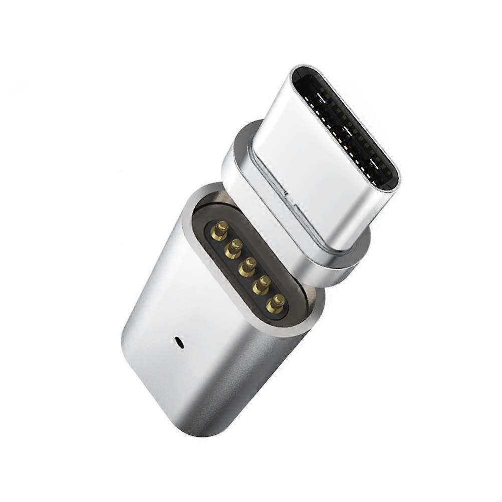 USB Type C Adapter for Charging 6Pcs Magnetic Connectors Silver