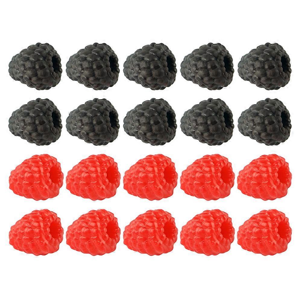 Vivid Decorative Raspberry Plastic for Decoration Use 100Pcs Pack