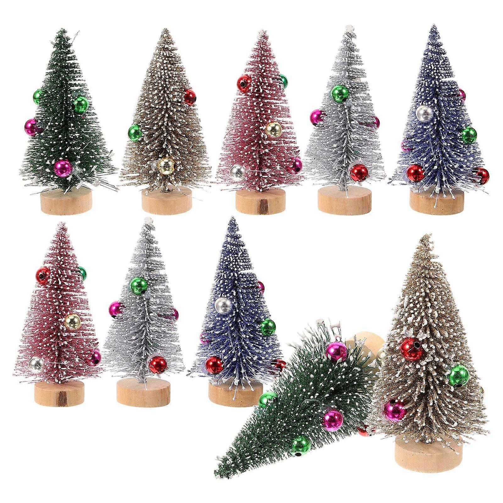 Christmas Decor Prop for Party 60Pcs Mini Simulation Tree Desktop Ornament